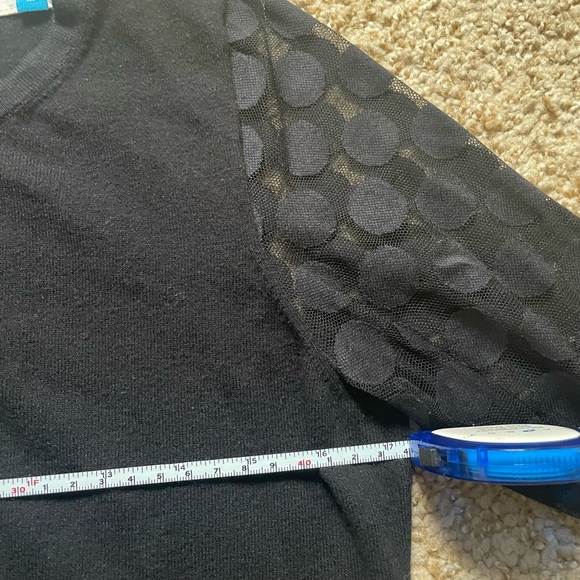 Anthropologie Dotted Sheer Sleeved Sweater - Picture 4 of 9
